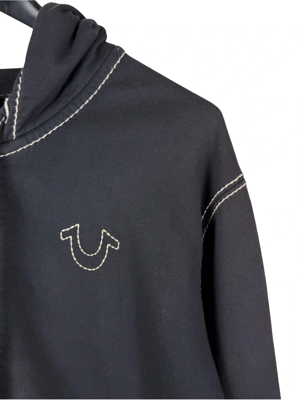 Mens True Religion Brand Contrast Stitch Full Zip Streetwear Hoodie Size XL